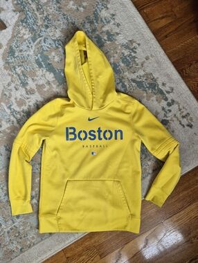 Nike Yellow Boston Baseball Pullover Hoodie